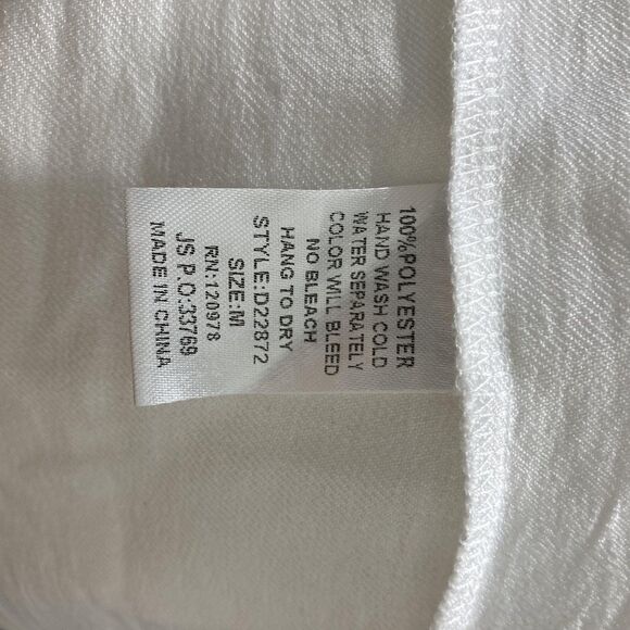 Entro Dress Womens Medium White Smocked Bodice Tiered Maxi Sleeveless D22872 - Picture 16 of 16